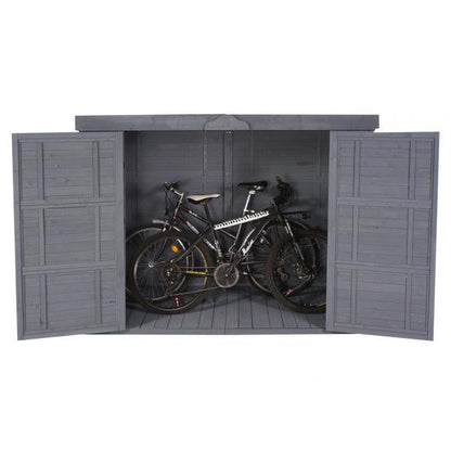 Garage à vélos pour 2 personnes HWC-H63b, coffre à vélos, remise à outils, remise à outils, verrouillable certifié MVG 155x205x107cm ~ gris