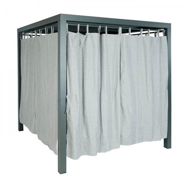 Lounge-Gartenliege XL Sonnenliege Bali-Liege Doppelliege Outdoor-Bett, 10cm-Polster aus Olefin Alu ~ grau - Palo24