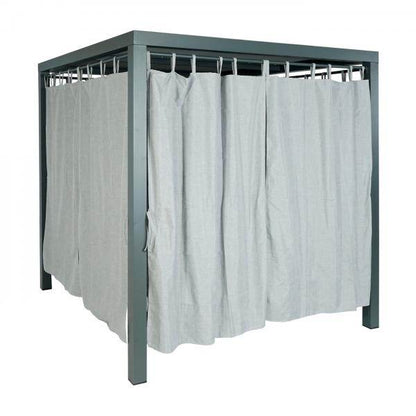 Lounge-Gartenliege XL Sonnenliege Bali-Liege Doppelliege Outdoor-Bett, 10cm-Polster aus Olefin Alu ~ grau - Palo24