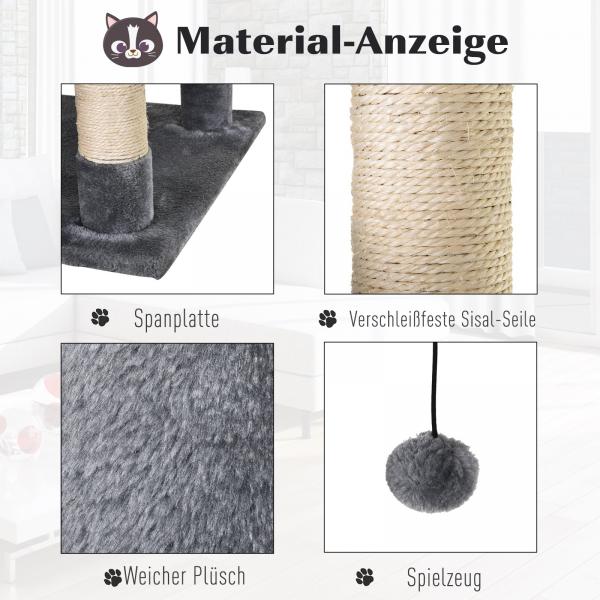 Kratzbaum Kletterbaum Sisalstämmen Grau - Palo24