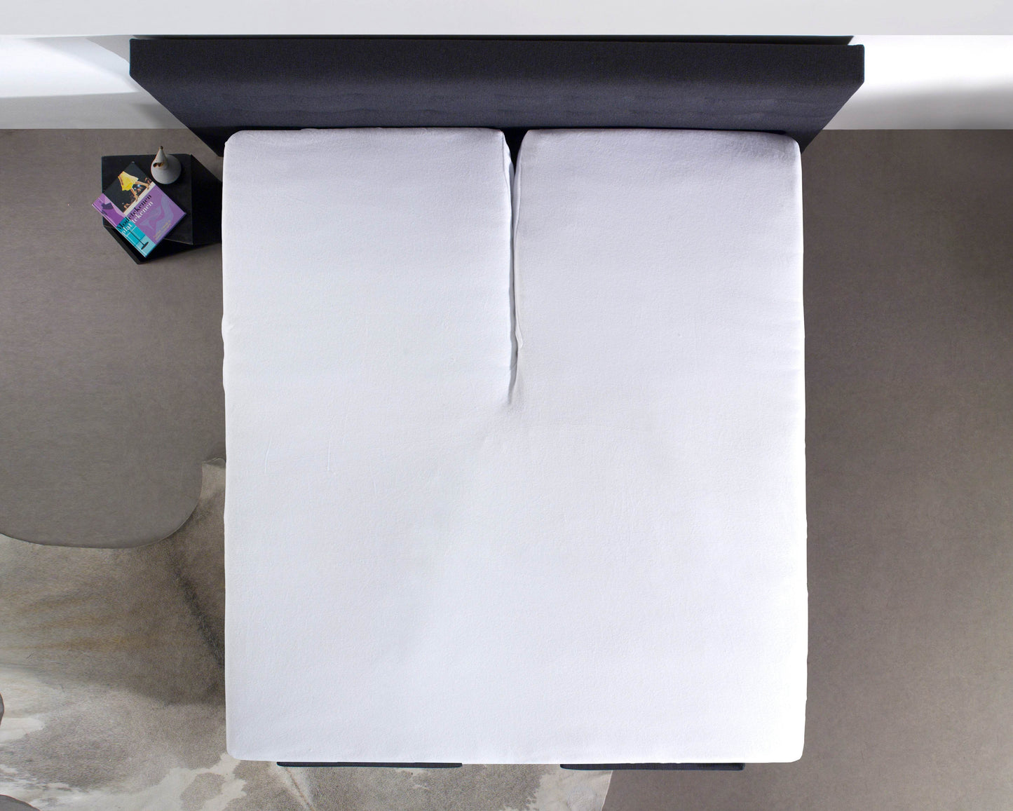 Split Topper Baumwolle Spannbettlaken Weiss 160 x 200 cm - Palo24