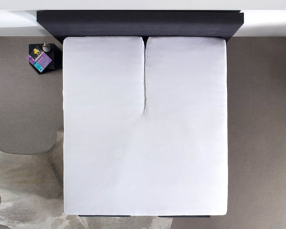 Split Topper Baumwolle Spannbettlaken Weiss 160 x 200 cm - Palo24