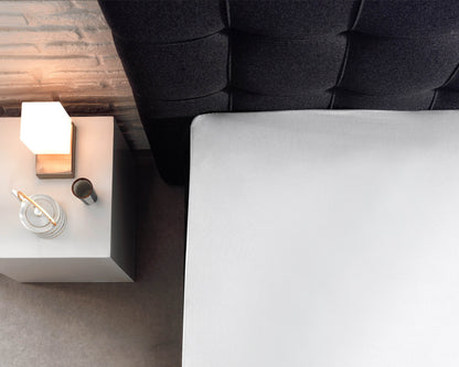 Split Topper Baumwolle Spannbettlaken Weiss 160 x 200 cm - Palo24