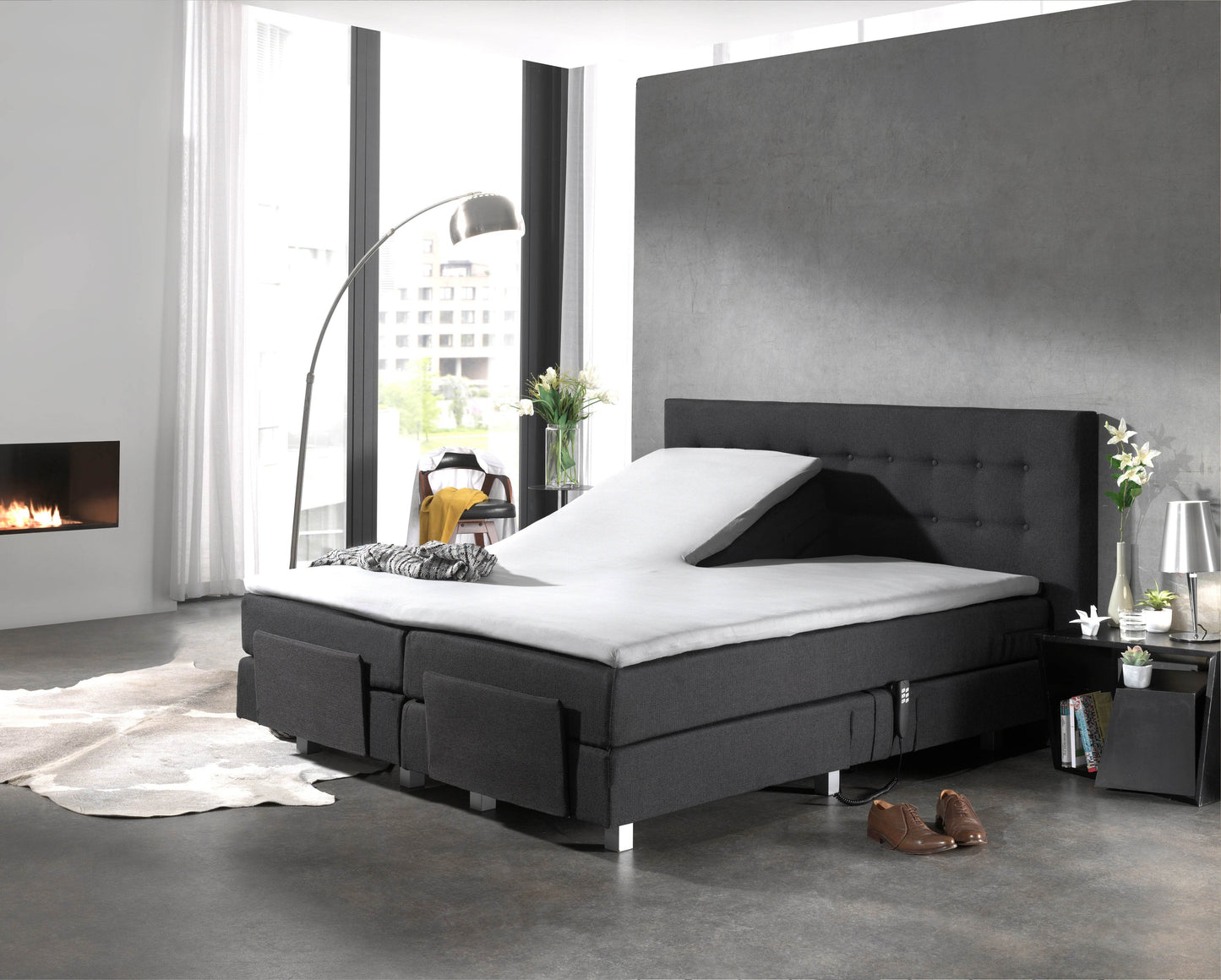 Split Topper Baumwolle Spannbettlaken Weiss 160 x 200 cm - Palo24