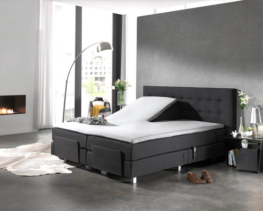 Split Topper Baumwolle Spannbettlaken Weiss 160 x 200 cm - Palo24