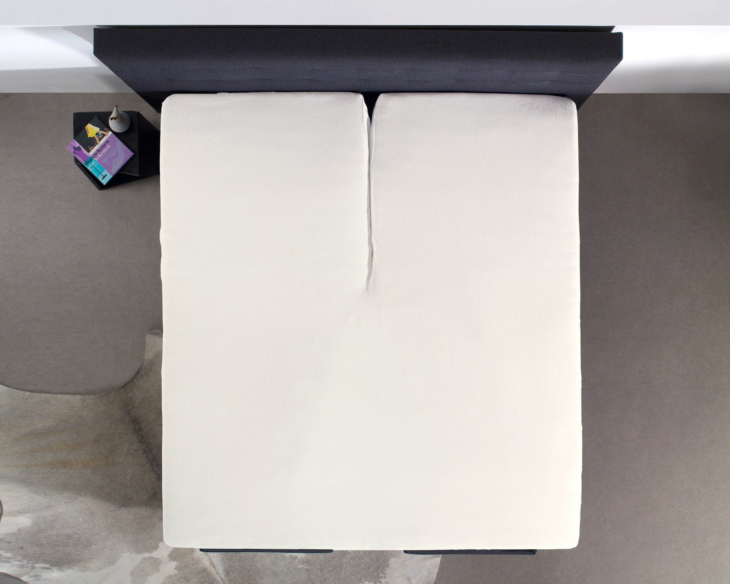 Split Topper Baumwolle Spannbettlaken Creme 160 x 200 cm - Palo24