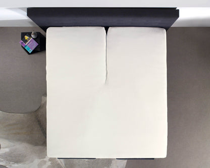 Split Topper Baumwolle Spannbettlaken Creme 160 x 210 cm - Palo24