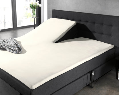 Split Topper Baumwolle Spannbettlaken Creme 160 x 220 cm - Palo24