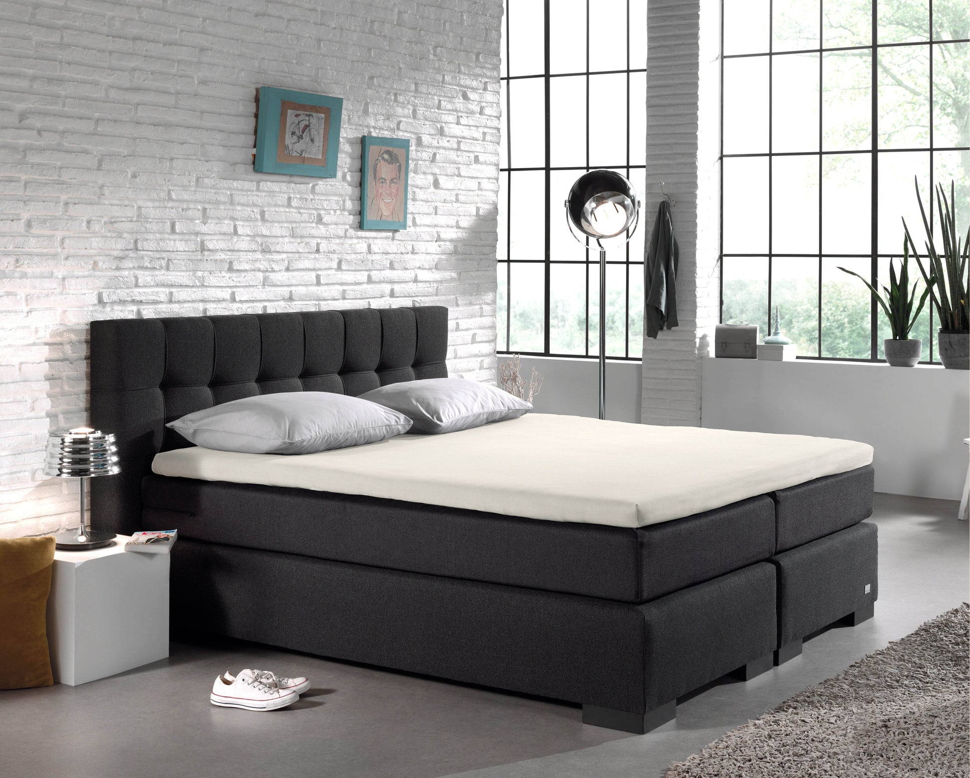 Split Topper Baumwolle Spannbettlaken Creme 160 x 220 cm - Palo24