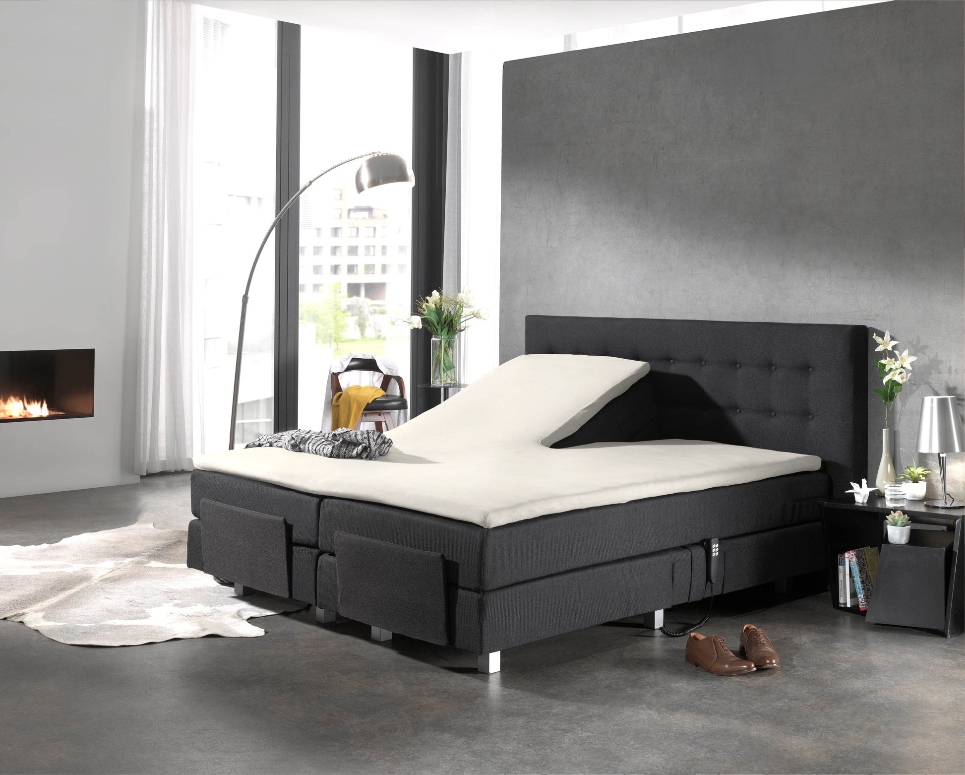 Split Topper Baumwolle Spannbettlaken Creme 180 x 210 cm - Palo24