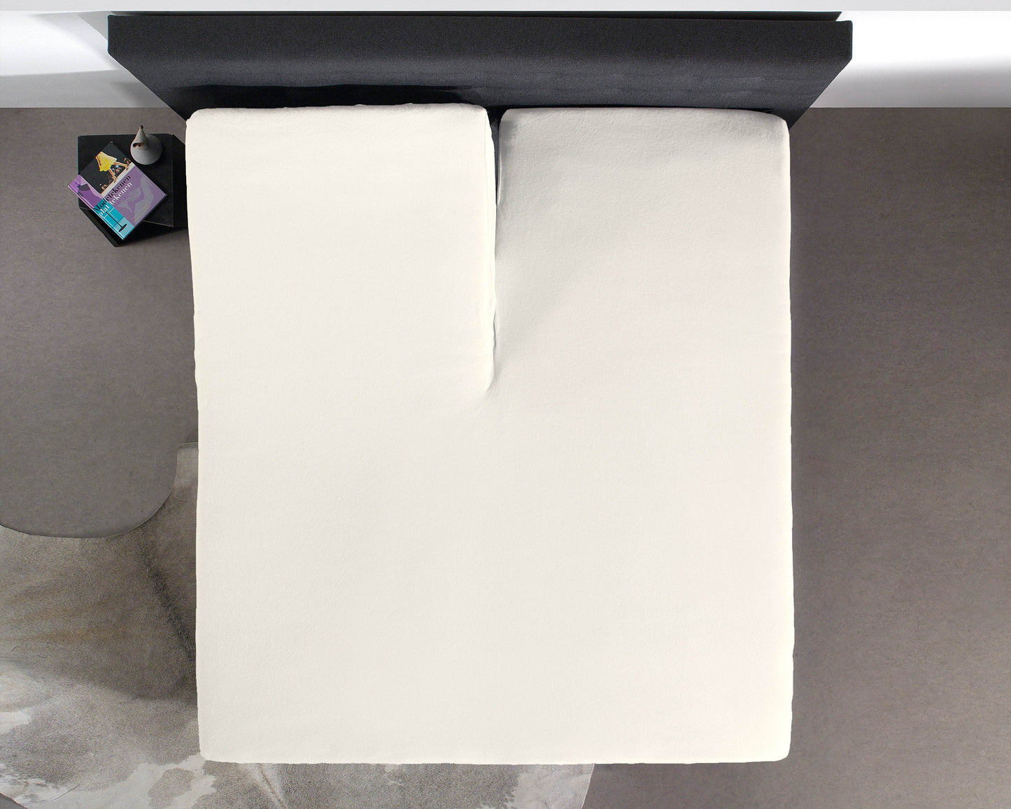 Split Topper Baumwolle Spannbettlaken Creme 180 x 220 cm - Palo24