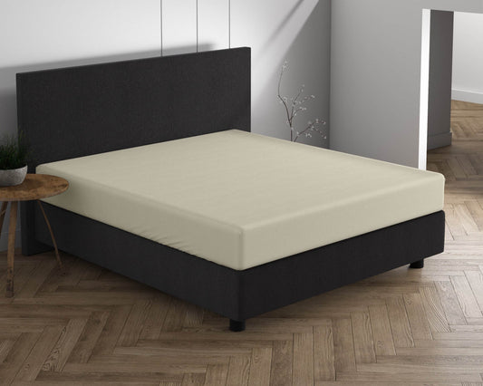 Doppelt Jersey 220 gr. Spannbettlaken Creme 190/200 x 220/230 cm - Palo24