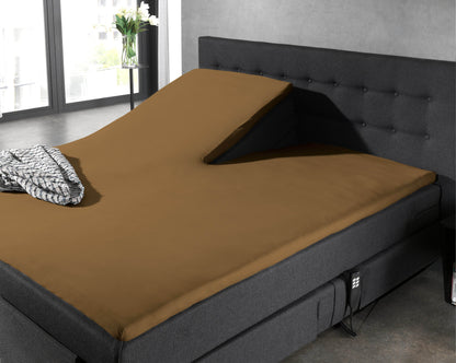 Split Topper Baumwolle Spannbettlaken Taupe 180 x 220 cm - Palo24
