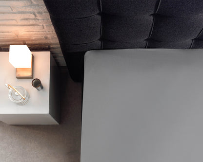 Split Topper Baumwolle Spannbettlaken Grau 140 x 200 cm - Palo24