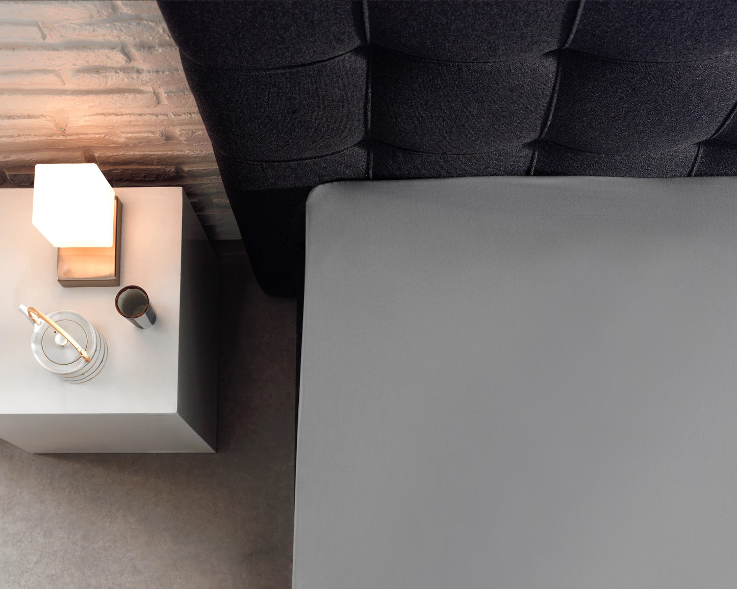 Split Topper Spannbettlaken aus Baumwolle Grau