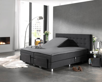 Split Topper Baumwolle Spannbettlaken Grau 180 x 220 cm - Palo24