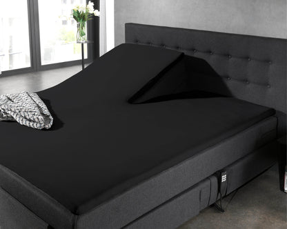 Split Topper Baumwolle Spannbettlaken Schwarz 140 x 200 cm - Palo24