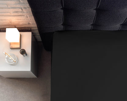 Split Topper Baumwolle Spannbettlaken Schwarz 160 x 200 cm - Palo24