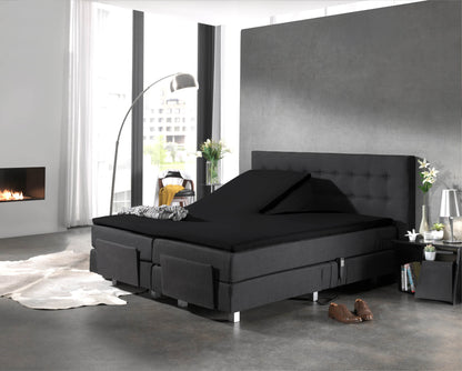 Split Topper Baumwolle Spannbettlaken Schwarz 180 x 220 cm - Palo24