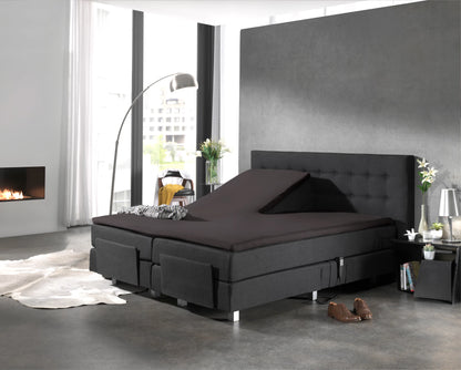 Split Topper Spannbettlaken Baumwolle Anthrazit