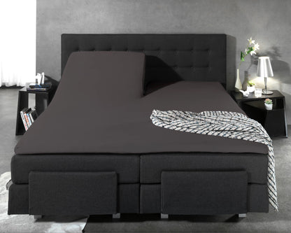 Split Topper Spannbettlaken Baumwolle Anthrazit