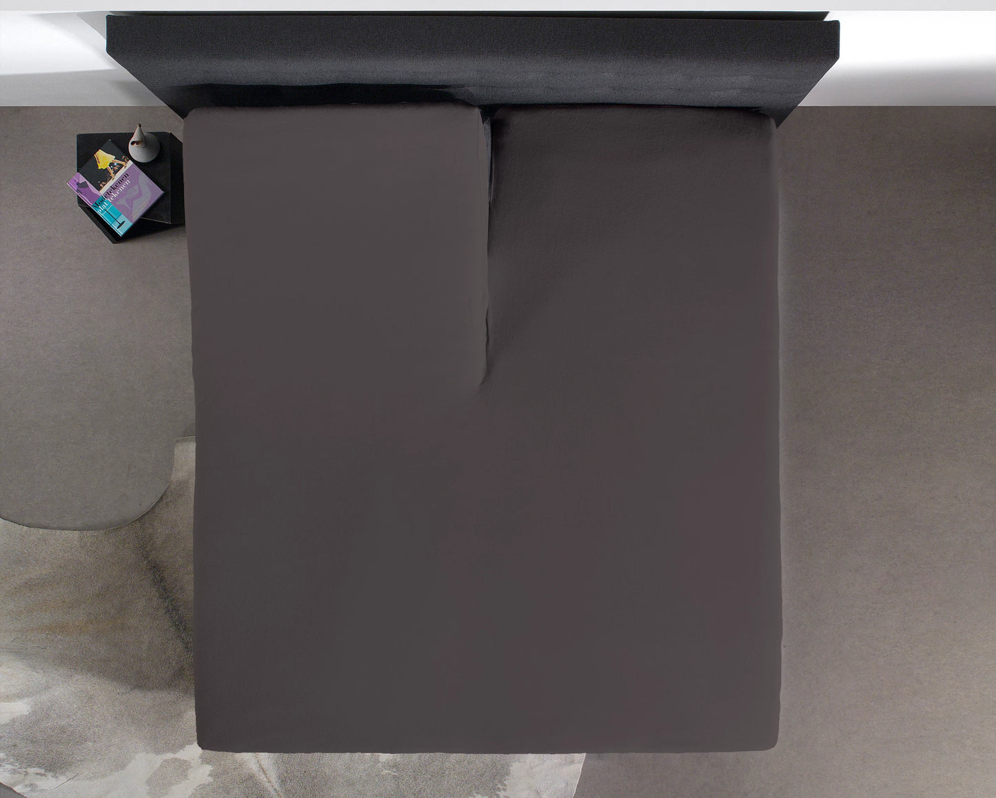 Split Topper Spannbettlaken Baumwolle Anthrazit