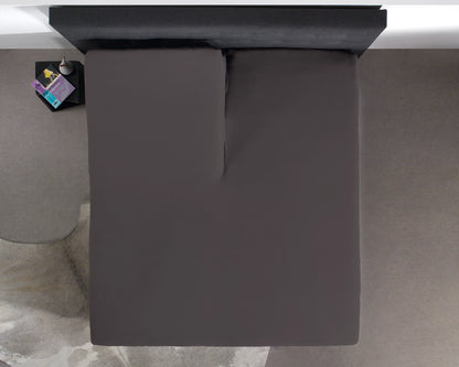 Split Topper Spannbettlaken Baumwolle Anthrazit