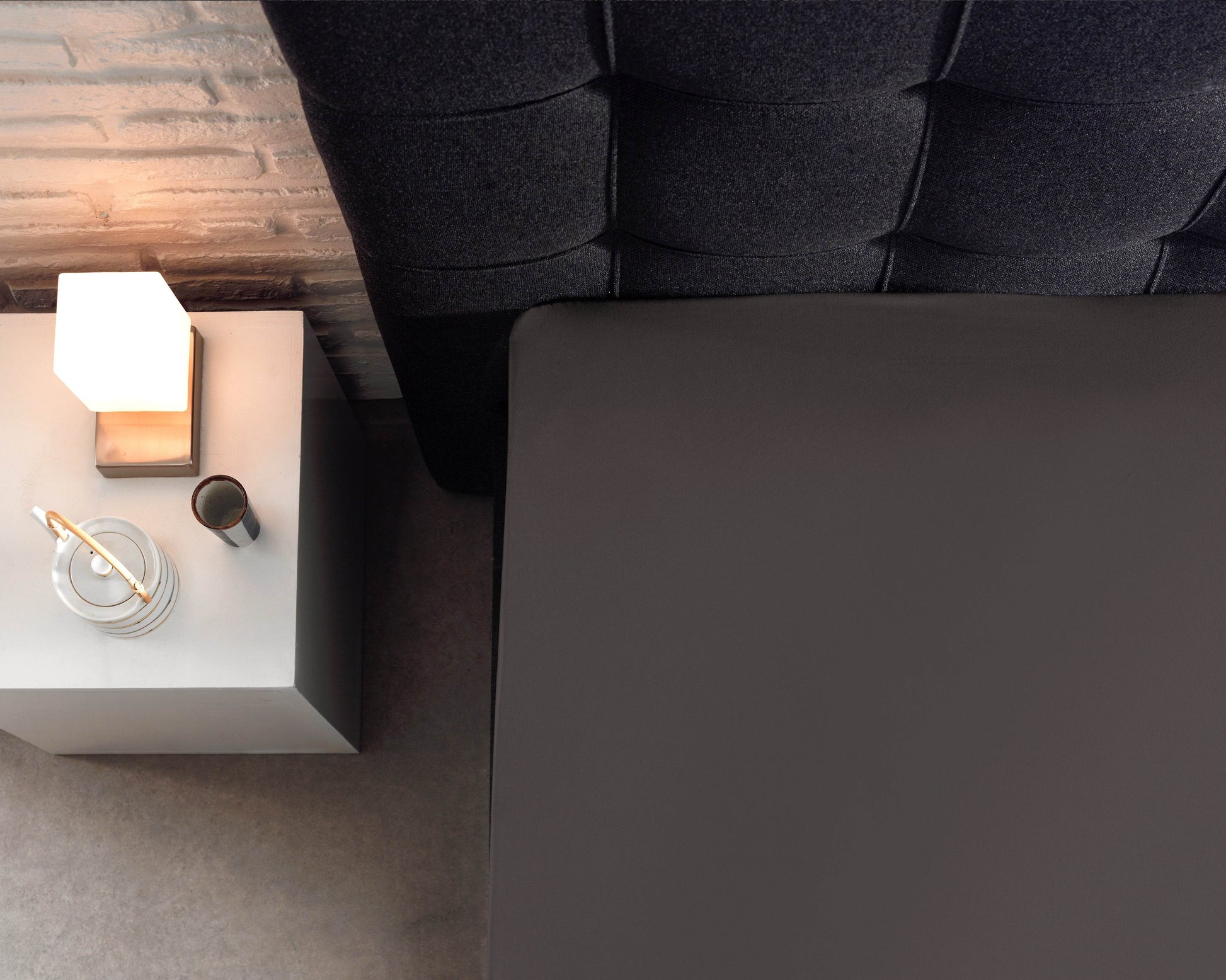 Split Topper Baumwolle Spannbettlaken Anthrazit 160 x 210 cm - Palo24