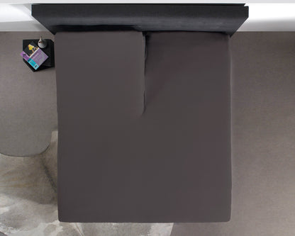 Split Topper Baumwolle Spannbettlaken Anthrazit 160 x 210 cm - Palo24