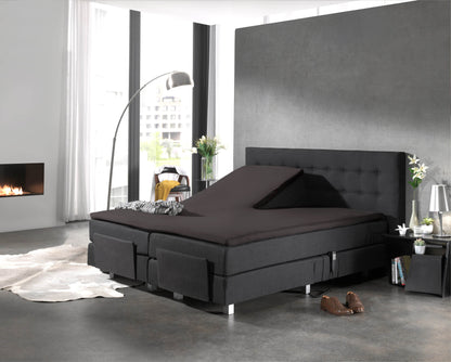 Split Topper Baumwolle Spannbettlaken Anthrazit 180 x 220 cm - Palo24