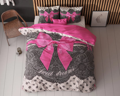 Romantisches Rosa Bettbezug 240x220 cm
