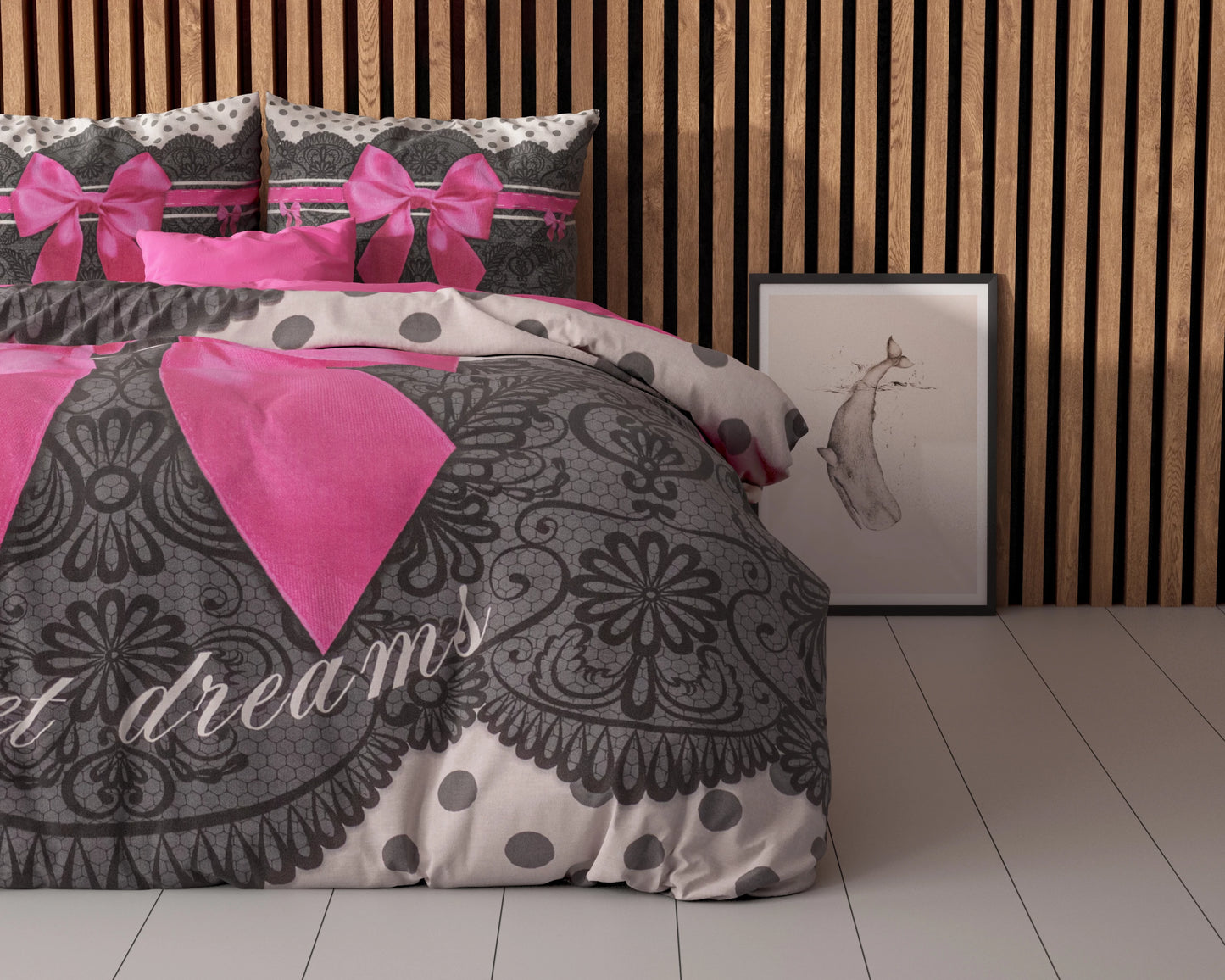 Romantisches Rosa Bettbezug 240x220 cm