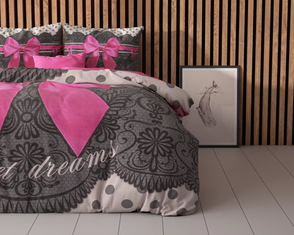 Romantisches Rosa Bettbezug 240x220 cm