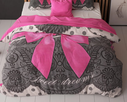 Romantisches Rosa Bettbezug 240x220 cm