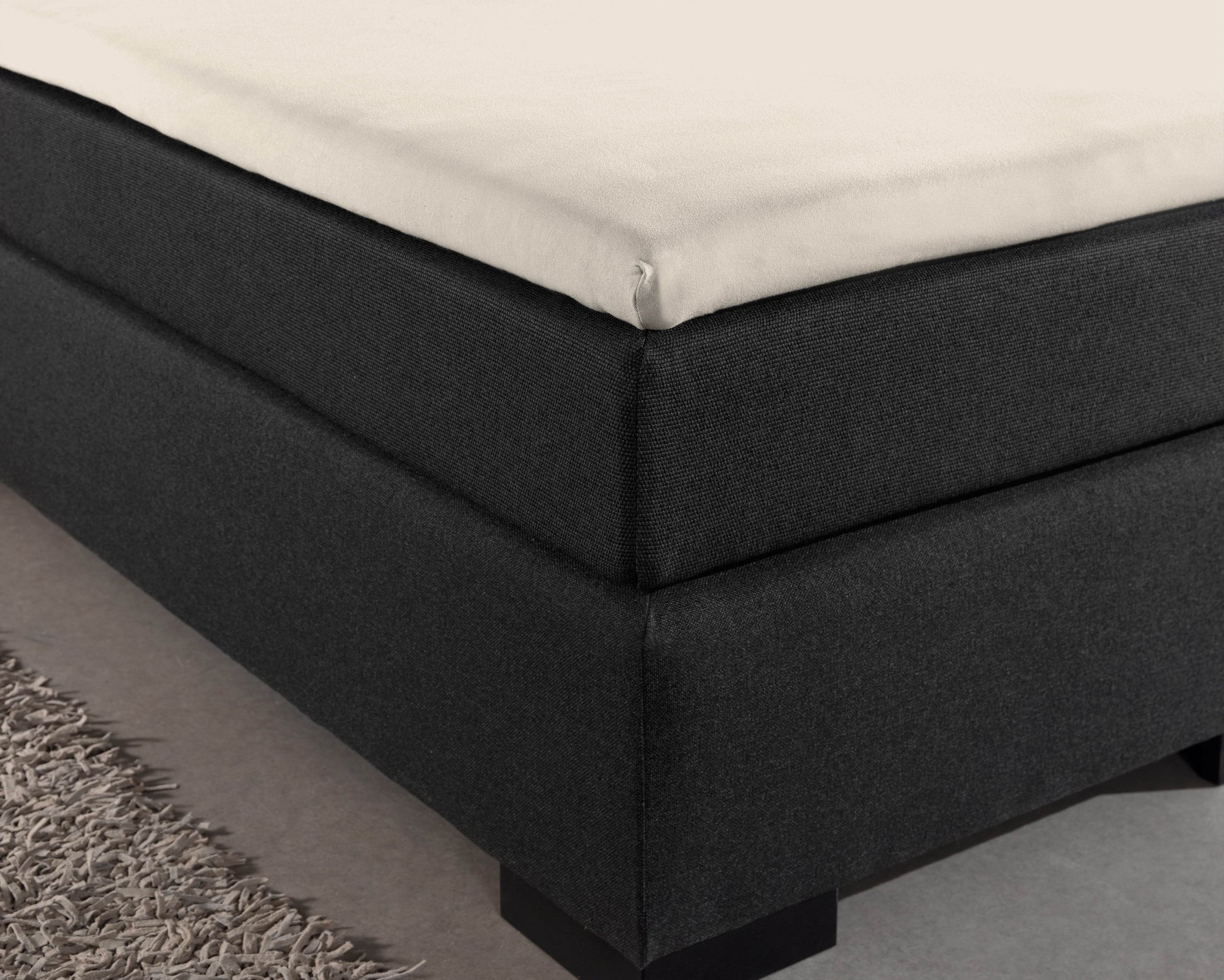 Jersey Topper Spannbettlaken Creme 190/200 x 200/220 cm - Palo24