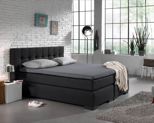 Jersey Topper Spannbettlaken Grau 190/200 x 200/220 cm - Palo24