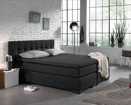 Jersey Topper Spannbettlaken Anthrazit 180 x 200/220 cm - Palo24