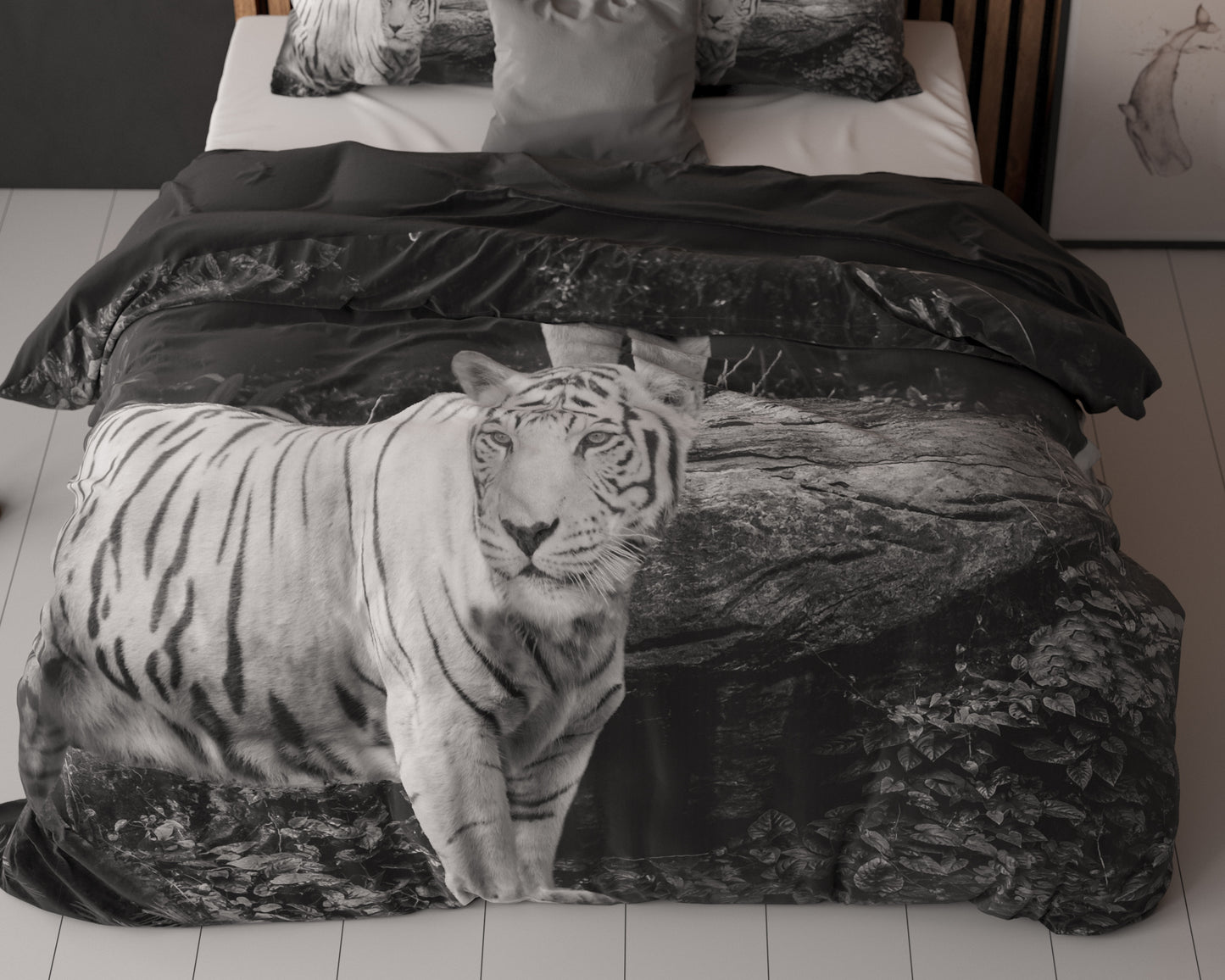 Bettbezug Tigers Grau 240 x 220 cm