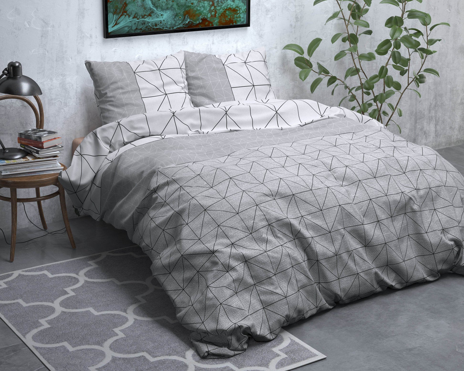 Bettbezug Flanel Gino Grau 240 x 220 cm - Palo24