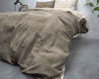 Bettbezug Flanel  Washed Cotton Taupe 140 x 220 cm