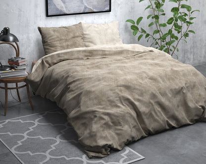 Bettbezug Flanel  Washed Cotton Taupe 140 x 220 cm