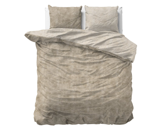 Bettbezug Flanel  Washed Cotton Taupe 240 x 220 cm