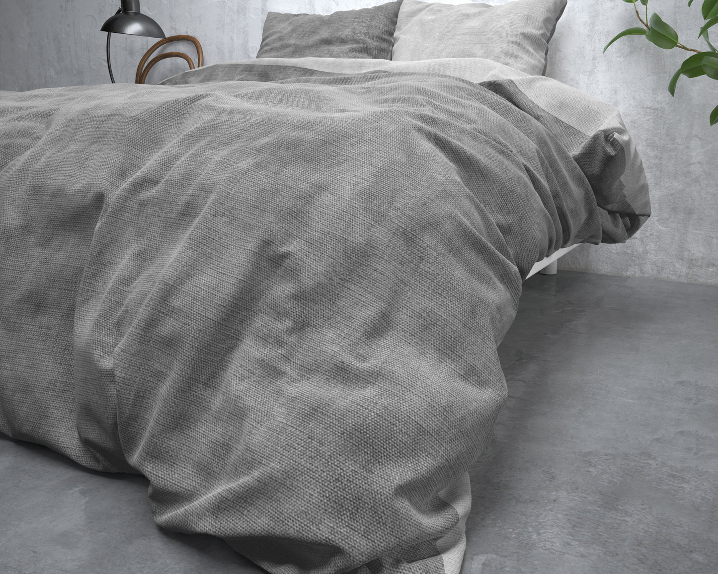 Bettbezug Flanel Washed Cotton Grau 240 x 220 cm