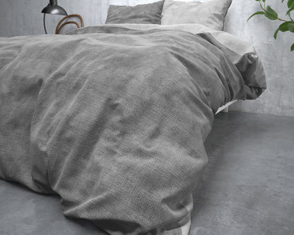 Bettbezug Flanel Washed Cotton Grau 240 x 220 cm