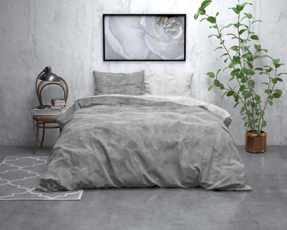 Bettbezug Flanel Washed Cotton Grau 240 x 220 cm