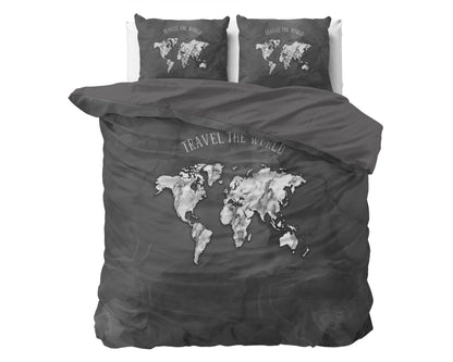 Bettbezug Marble World Anthrazit 240x220 cm