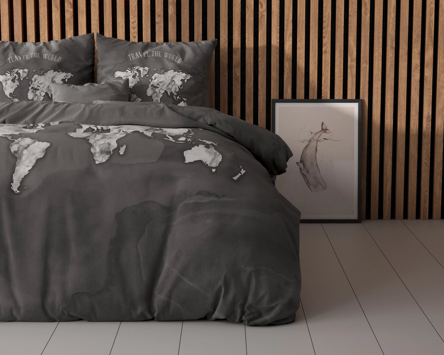 Marmorwelt Bettbezug Anthrazit