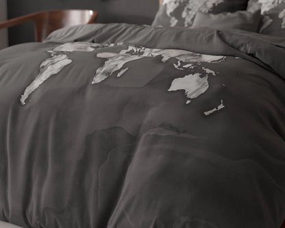 Marmorwelt Bettbezug Anthrazit