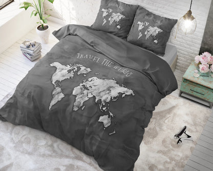 Bettbezug Marble World Anthrazit 240x220 cm