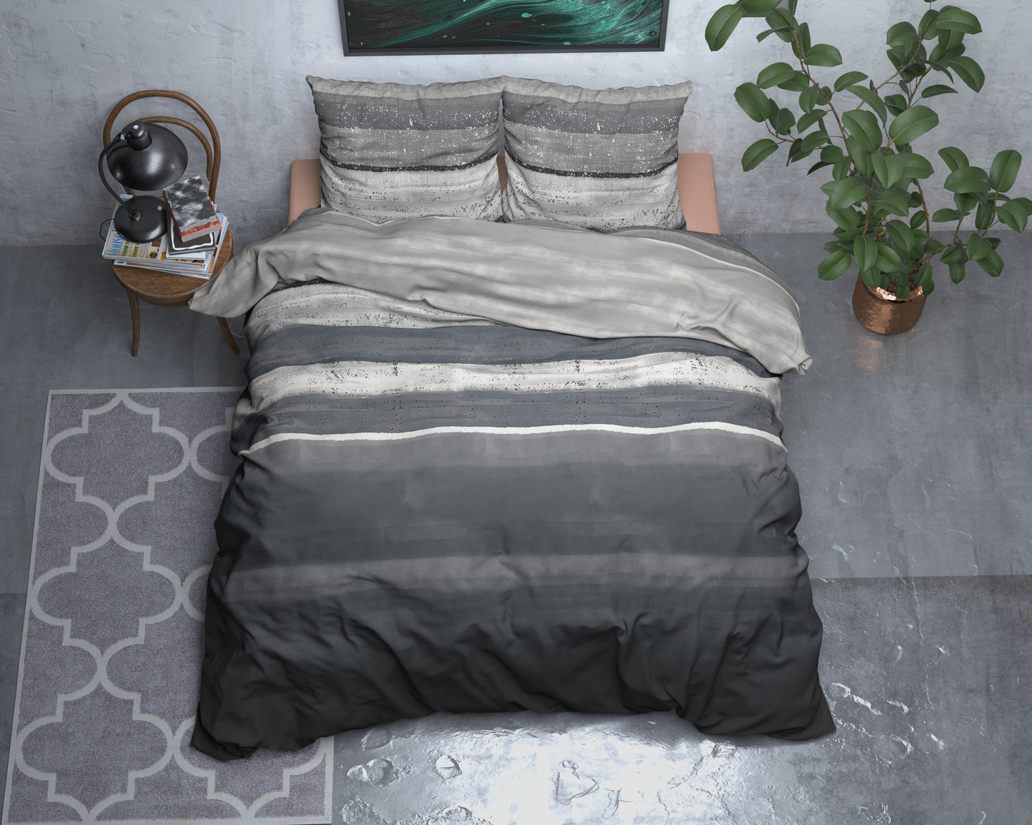 Bettbezug Flanel  Marcus Grau 240 x 220 cm